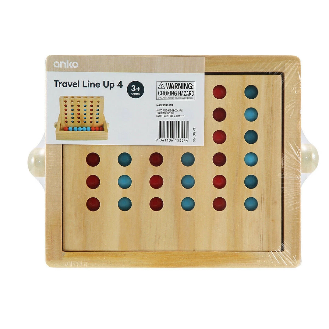 Kmart Wooden Travel Line Up Indoor Fun Family Game Kids Educational Toys 3 Kmart Wooden Travel Line Up Indoor Fun Family Game Kids Educational Toys