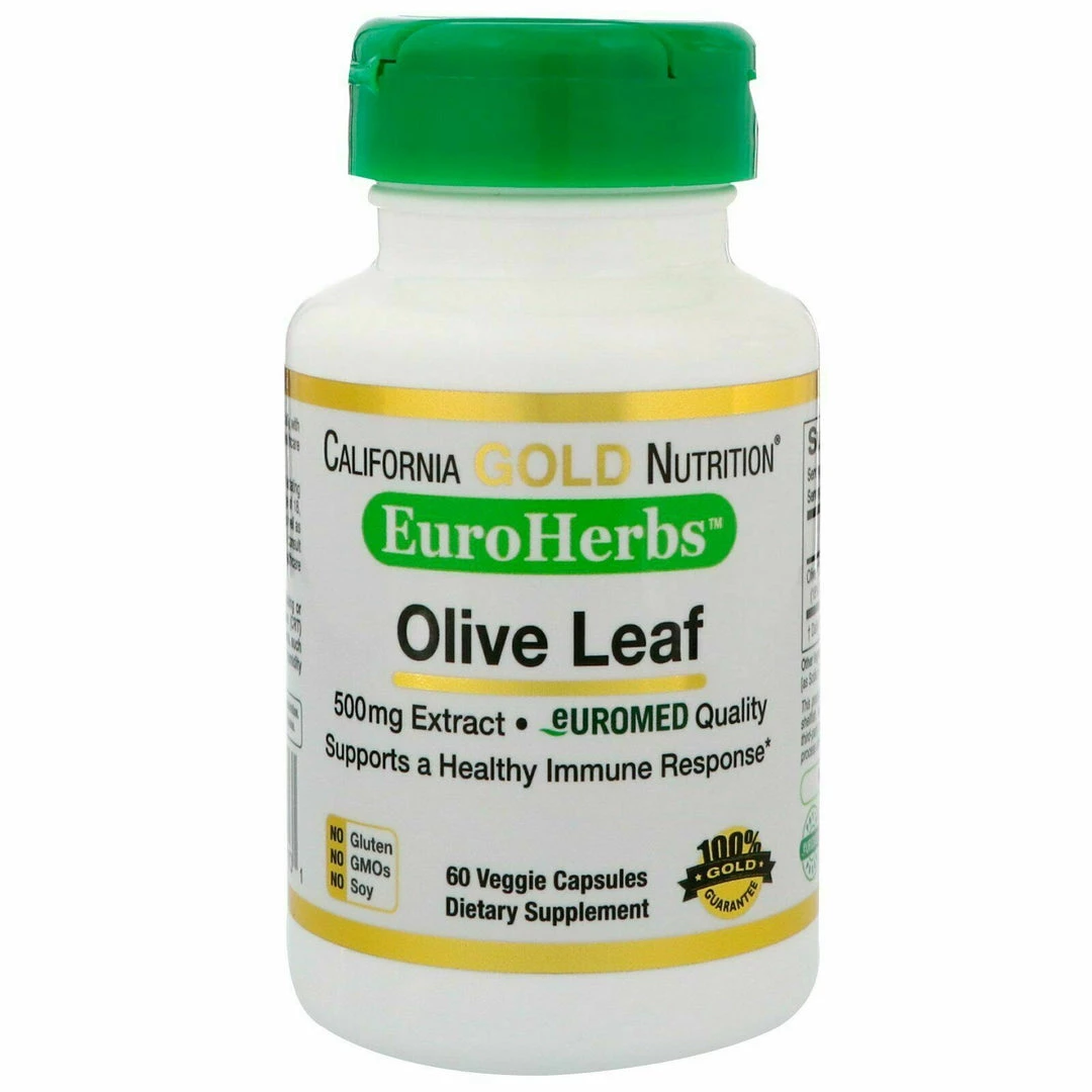 IHerb Euro Herbs California Gold Nutrition Olive Leaf Extract 500mg 60 Veggie Capsules 1 IHerb Euro Herbs California Gold Nutrition Olive Leaf Extract 500mg 60 Veggie Capsules
