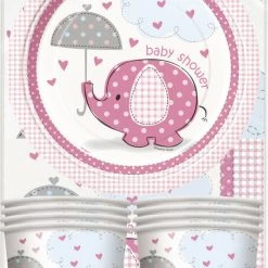 Unique Party Supplies Baby Shower Boy Girl Pink Blue Elephant Serviettes Plates Cup Tablecloth Pack 6 Unique Party Supplies Baby Shower Boy Girl Pink Blue Elephant Serviettes Plates Cup Tablecloth Pack