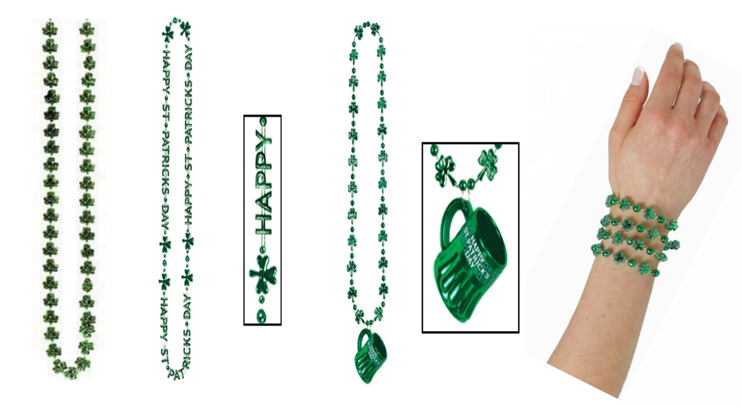 Balloon Agencies St Patrick's Day Green Beads Shamrock Irish Chain Necklace Bracelet Costume Accessories 1 Balloon Agencies St Patrick's Day Green Beads Shamrock Irish Chain Necklace Bracelet Costume Accessories
