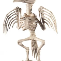 Sweidas Halloween Props/Decoration 30cm Animated Light Up Skeleton Crow With Expanding Wings Hallloween Prop