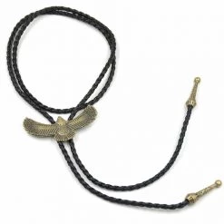 AliExpress Eagle Leather Bolo Tie Necktie Rodeo Western Cowboy Necklace Bronze Or Silver Costume Accessories
