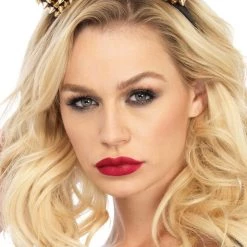 Morris Costumes Cat Ears Studded Silver Gold Sequin Ladies Headband Costume Accessory