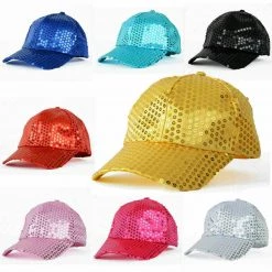 JD Party Sequin Glitter Baseball Cap 80s Costume Hat Pink Orange Green Gold Purple Red 23 JD Party Sequin Glitter Baseball Cap 80s Costume Hat Pink Orange Green Gold Purple Red