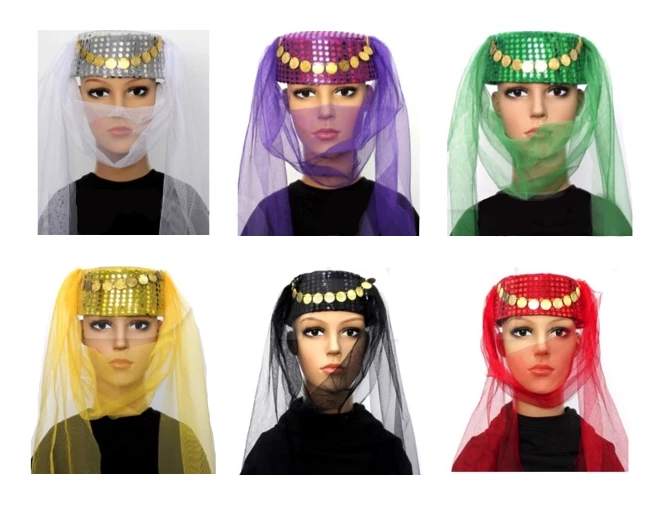 JD Party Princess Arabian Genie Hat With Veil Belly Dance Party Hat Costume Accessories 1 JD Party Princess Arabian Genie Hat With Veil Belly Dance Party Hat Costume Accessories