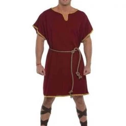 Balloon Agencies Egyptian Roman Greek Burgundy Spartan Tunic Men's Costume Costumes