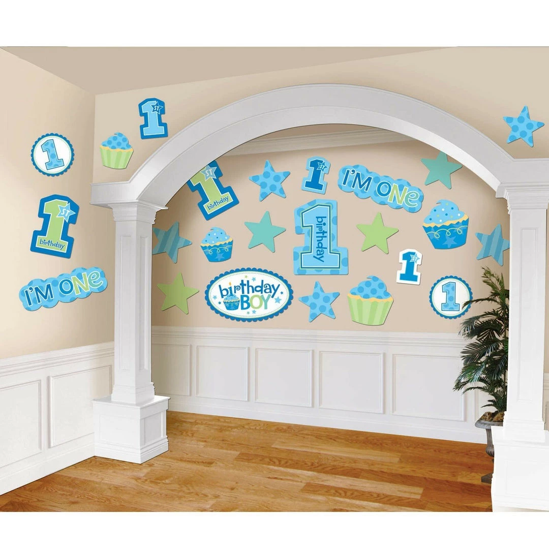 Balloon Agencies 1st Birthday Boy Blue Party Decorations Mega 30Pk Cutouts Number One First Party Supplies 1 Balloon Agencies 1st Birthday Boy Blue Party Decorations Mega 30Pk Cutouts Number One First Party Supplies