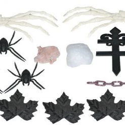 Sunstar 24 Pc Cemetery Tombstone Graveyard Set Skeleton Garden Halloween Decorations