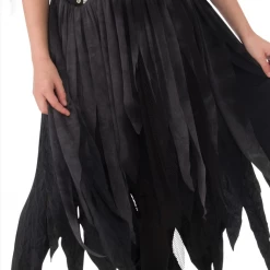 Rubies Black Death Fallen Angel Girls Halloween Costume Wings & Halo Size 8-10