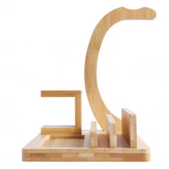 Kmart Bamboo Stand For Smartphone Tablet Ipad Iphone Headphones Desk Organiser Holder Electronics