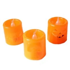 Unbranded Halloween Props/Decoration Halloween Skull Orange LED Candle Colour Changing Lamp Halloween Decoration