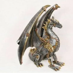 MAL Steampunk Dragon Statue Ornament 45 Cm