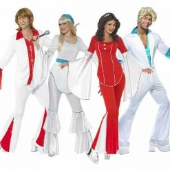 Smiffys 1970s 70s Abba Adult Ladies Mens Couples Costume Super Trooper Costume