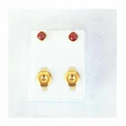 AliExpress Gold Birthstone Stud Earrings Sensitive Ears Stainless Steel Bezel Settings Pear