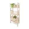 Kmart 3 Tier Modular Adjustable Wood Plant Stand Indoor Outdoor Garden Home Decor Home & Garden