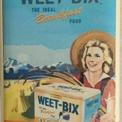 AUSSIE IMPORTS Sanitaruim Weet Bix Box Metal Tin 1960s Vintage Retro Container