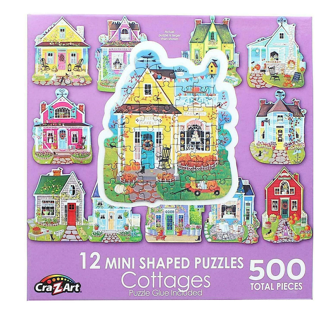 Kmart 12 Mini Shaped Houses Cottages 500 Pieces Jigsaw Puzzles 1 Kmart 12 Mini Shaped Houses Cottages 500 Pieces Jigsaw Puzzles