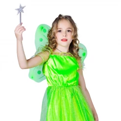 JD Party Green Tinker Bell Magical Fairy Christmas Girls Costume Christmas Kids Costume