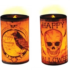 Sweidas Creepy LED Candle Raven Bat And Skull Halloween Decoration Prop