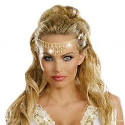 Unbranded Gold Dripping Rubies Glittering Rhinestones Goddess Ladies Headpiece Costume Accessories
