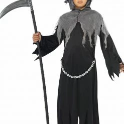 Smiffys Grim Reaper Mask Robe Machete Boys Halloween Costume