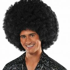 Balloonagencies Mens Ladies Black Funky Afro Wig 1970s 70s Disco Party Costume Wigs