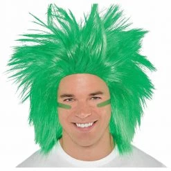 Heaven Costume Store 27 Balloon Agencies St Patricks Day Irish Green Crazy Spikey Wig Ladies Mens Costume Accessory