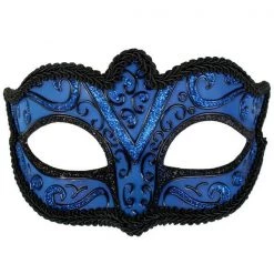 Tomfoolery Burlesque Glitter Masquerade Mask With Black Braiding & Ribbons 25 Tomfoolery Burlesque Glitter Masquerade Mask With Black Braiding & Ribbons