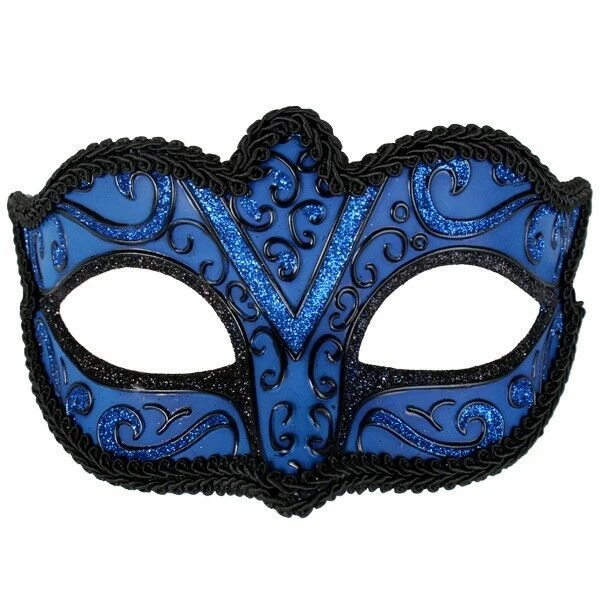Tomfoolery Burlesque Glitter Masquerade Mask With Black Braiding & Ribbons 9 Tomfoolery Burlesque Glitter Masquerade Mask With Black Braiding & Ribbons