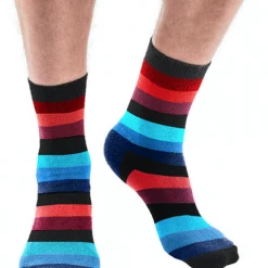 JD Party Mens Womens Crew Socks Rainbow Stripe Bright Coloured Socks 4 Pairs Or 1 Pair Costume Accessories
