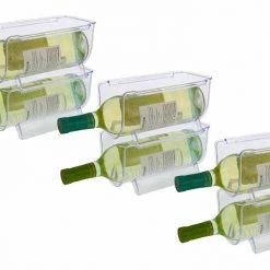 JM 1, 2 Or 6 X Stackable Fridge Pantry Food Organiser Wine Bottle Holder Storage Home & Garden