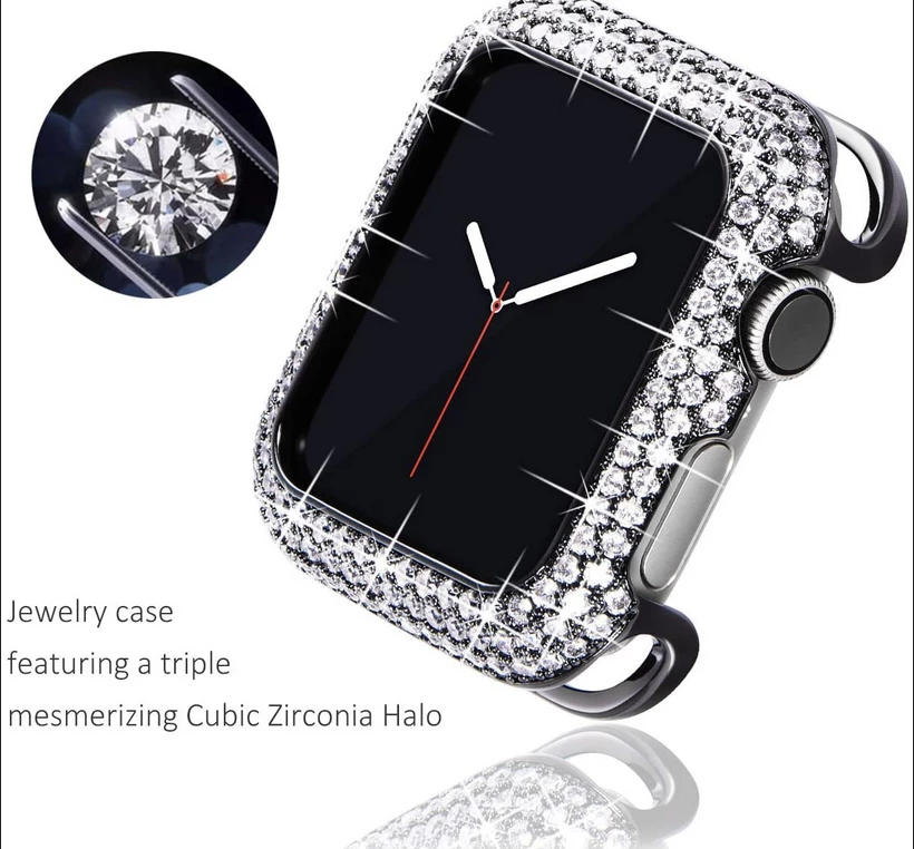 Unbranded Silver Rhinestone Apple Watch Case For Series 2 3 4 5 6 Fashion Jewelry 5 Unbranded Silver Rhinestone Apple Watch Case For Series 2 3 4 5 6 Fashion Jewelry