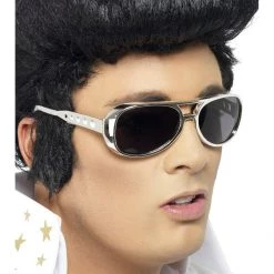 Rubies/Smiffys/Dr.Toms Elvis Presley Microphone Scarf Shades Headpiece Wig Mens Costume Accessory