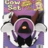 Tomfoolery Cow Farm Animal 4Pce Costume Set With Sound Effects Headband Tail Bow Tie Nose