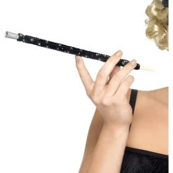 Smiffys 1920s Flapper Black Sequinned Sequin Glitzy Cigarette Holder 6Pk Fake Cigarettes Costume Accessories