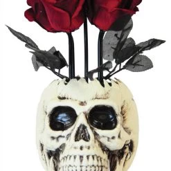 Unbranded Animated Skull Vase With Roses Halloween Decoration