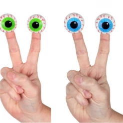 WILLVAL 3 X Coloured Eyeball Finger Puppets Eyes On Your Fingers Halloween Party Joke Halloween Costumes