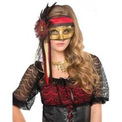 Balloon Agencies Costume Accessories Pirate Masquerade Feather Ladies Mask Costume Accessory