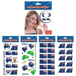 JD Party Costume Accessories Australian Flag Map Temporary Tattoos Accessory Stickers Australia Day