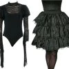 Rubie's Black Body Suit And Ruffle Skirt Witch Ladies Costume