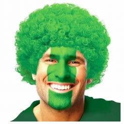 Balloon Agencies St Patricks Day Irish Green Afro Wig Mens Ladies Deluxe Costume Accessory Wigs