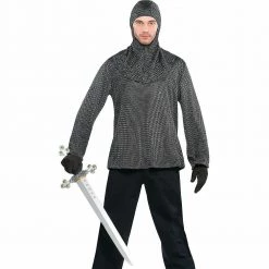 Balloon Agencies Chainmail Tunic & Hood Long Sleeved Top Men's Costume Costumes