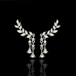 Unbranded Fashion Women Gold Silver Leaves Tassel Ear Stud Crystal Zircon Earrings Jewell Fashion Jewelry 15 Unbranded Fashion Women Gold Silver Leaves Tassel Ear Stud Crystal Zircon Earrings Jewell Fashion Jewelry