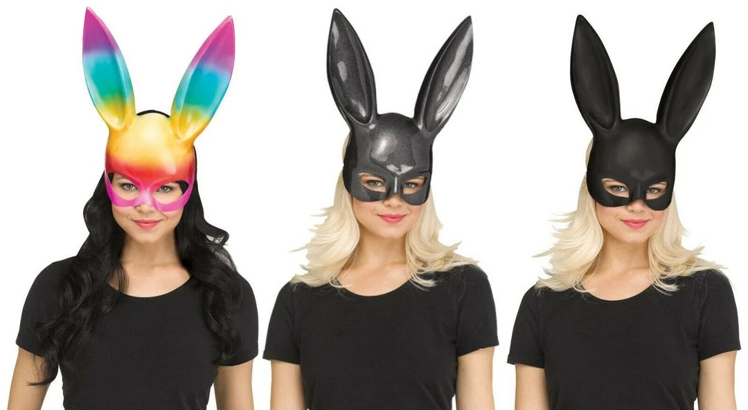 Morris Easter Bunny Ears Rabbit Face Mask Rainbow Black Glittery Costume Accessory Costume Accessories 1 Morris Easter Bunny Ears Rabbit Face Mask Rainbow Black Glittery Costume Accessory Costume Accessories
