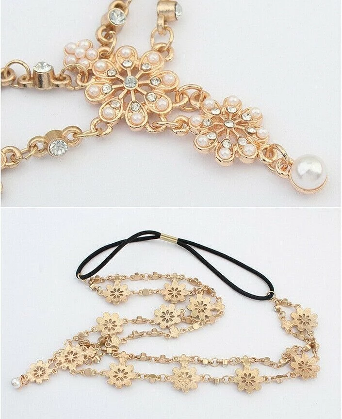AliExpress Boho Pearl Rhinestone Head Chain Jewellery Headband Head Piece Hair Band 2 AliExpress Boho Pearl Rhinestone Head Chain Jewellery Headband Head Piece Hair Band