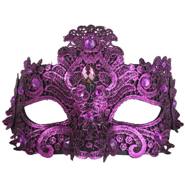 Tomfoolery Crystal Lace Metallic Dark Purple Costume Masquerade Eye Mask Costume Accessories 2 Tomfoolery Crystal Lace Metallic Dark Purple Costume Masquerade Eye Mask Costume Accessories