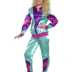Smiffys 80s Retro Shell Suit Wild Girls Party Ladies Costume