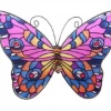 MALMAR 39cm Mosaic Glass Butterfly Wall Art Indoors Or Outdoors Home Decor