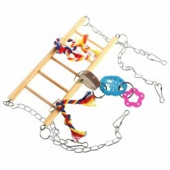 Unbranded Bird Cage Ladder With Chain Bridge Climbing Bird Swing Play Set Budgie Parrot Co