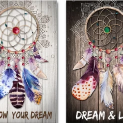 MDI Australia Boho Dream Catcher Mandala Canvas Wall Art Prints Home Decor 70cm X 50cm Home & Garden